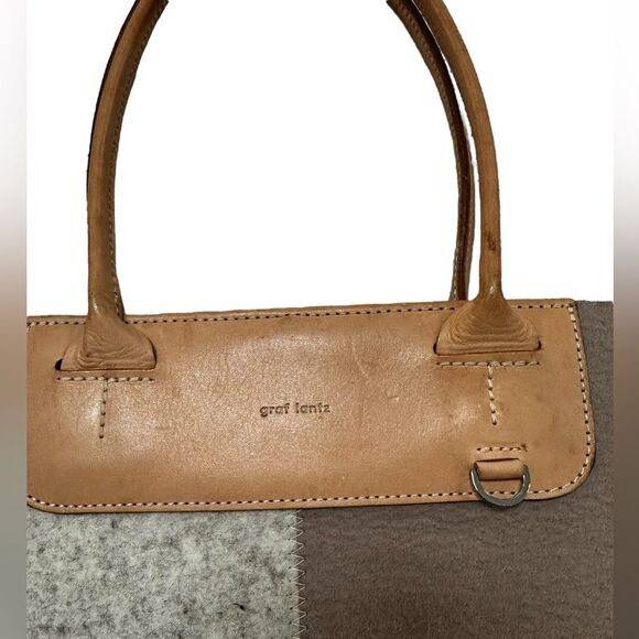 Graf Lantz two tones grey wool and leather Tote - Picture 5 of 6